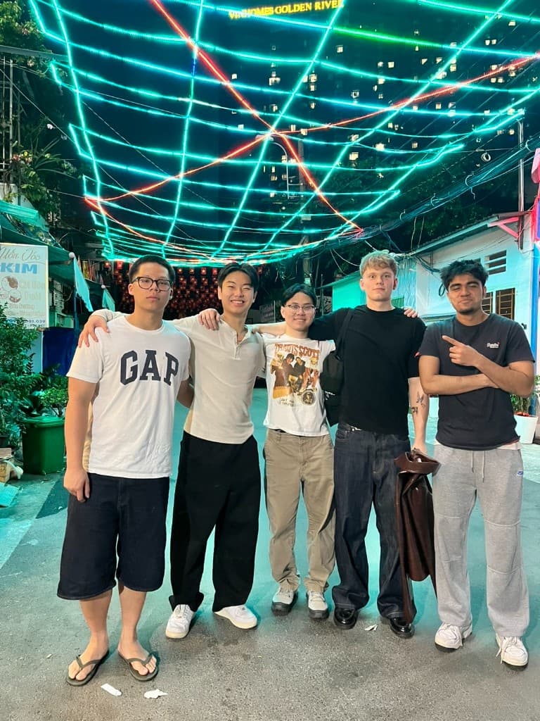 With friends outdoors